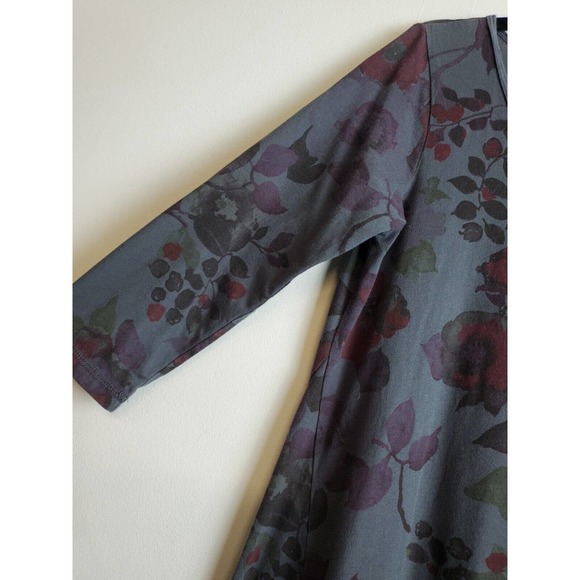 Color Me Cotton Women Dress XS Floral Round Neck Shift Made In USA Pockets - Picture 4 of 9